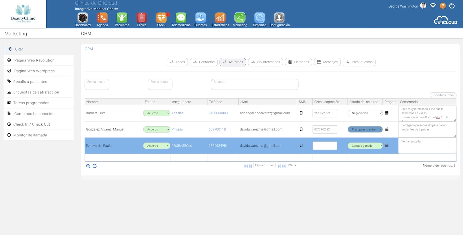 CRM DRICLOUD para medicos y clinicas